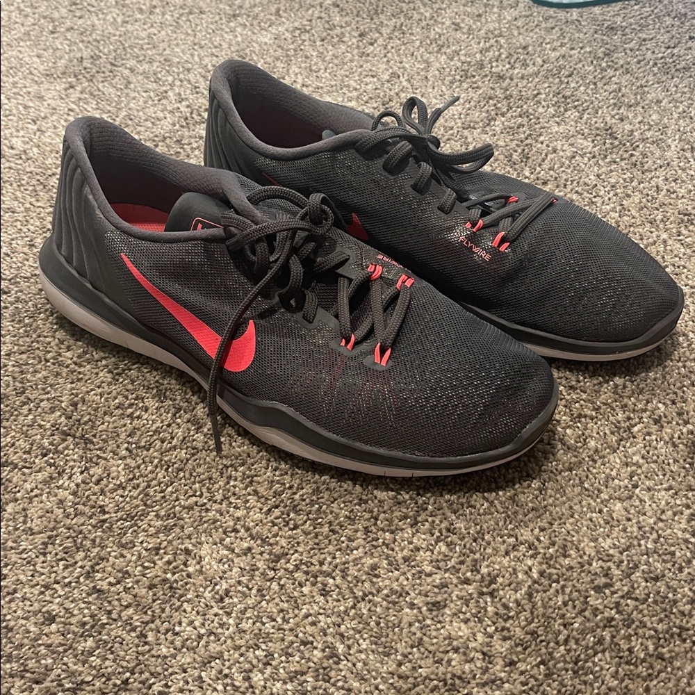 Nike Charcoal and Hot Pink Athletic Shoes